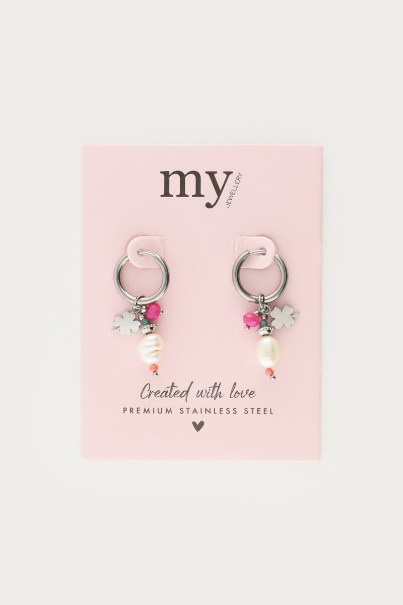 Sunrocks hoop earrings with beads and clover | My Jewellery