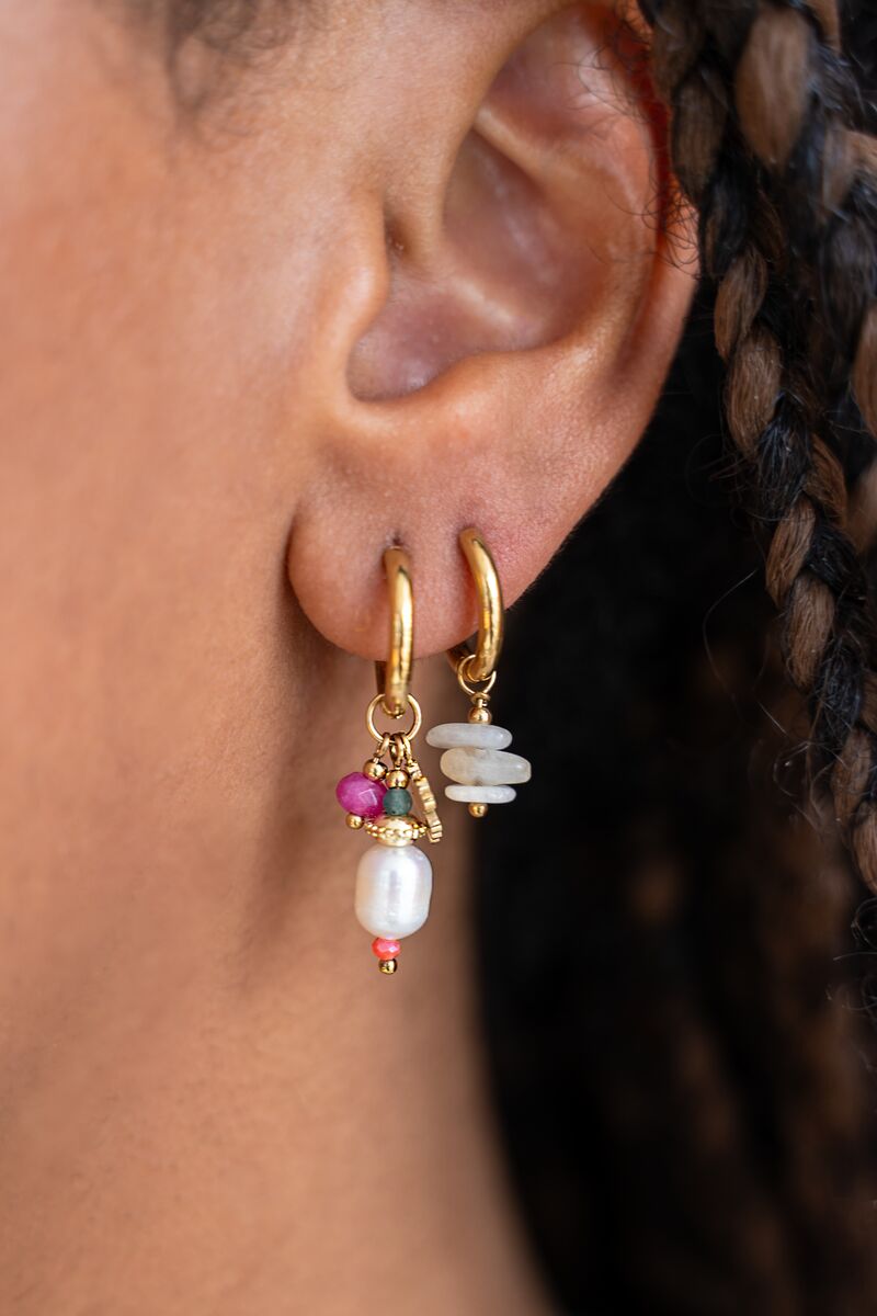 Sunrocks hoop earrings with beads and four-leaf clover | My Jewellery