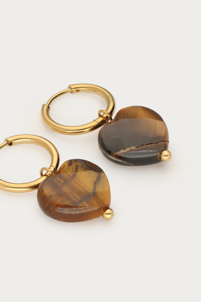 Sunrocks hoop earrings with brown heart | My Jewellery
