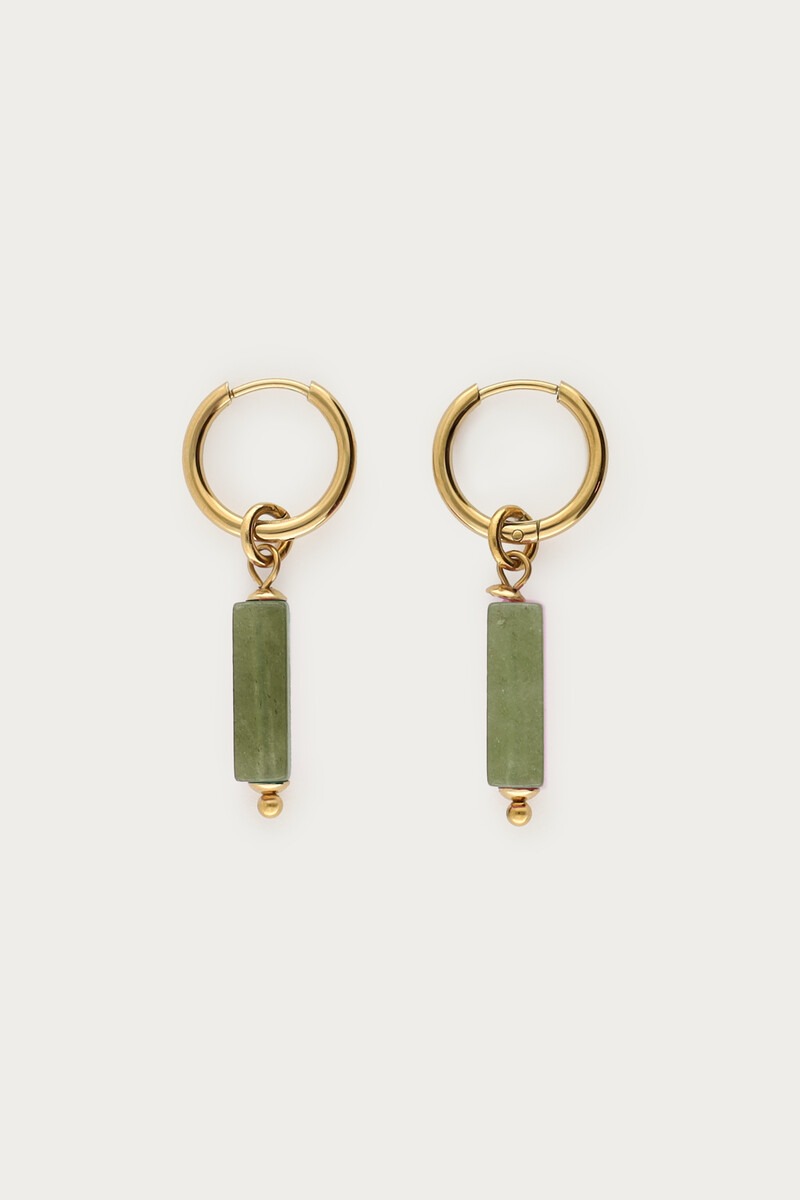 Sunrocks hoop earrings with green beads | My Jewellery