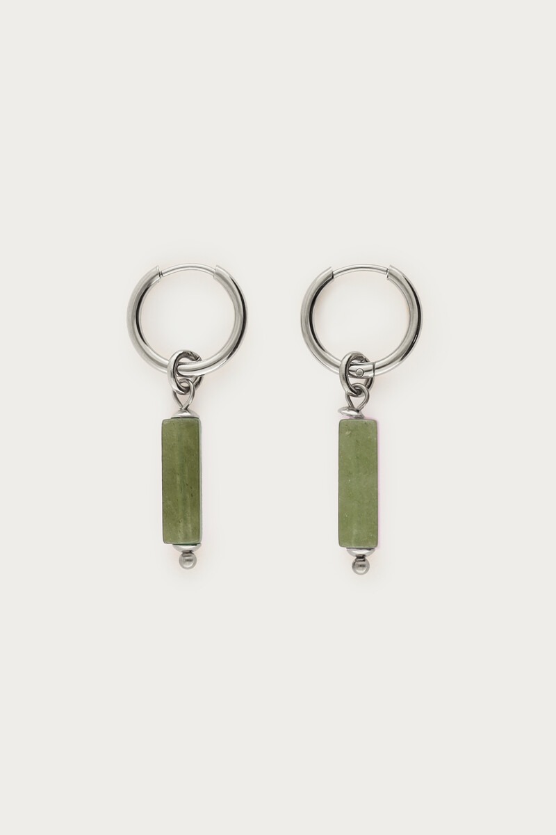 Sunrocks hoop earrings with green beads | My Jewellery