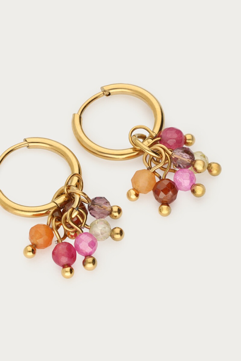 Sunrocks hoop earrings with mini multicoloured beads | My Jewellery