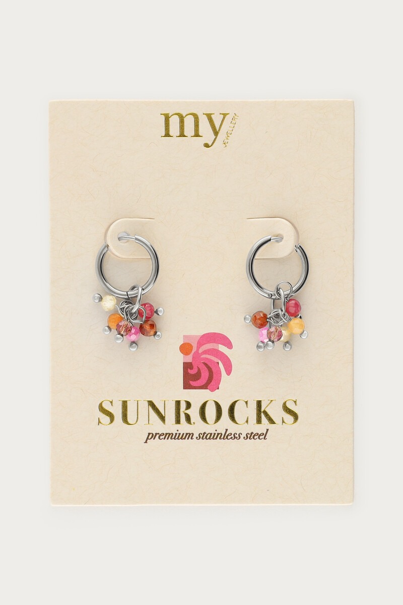 Sunrocks hoop earrings with mini multicoloured beads | My Jewellery