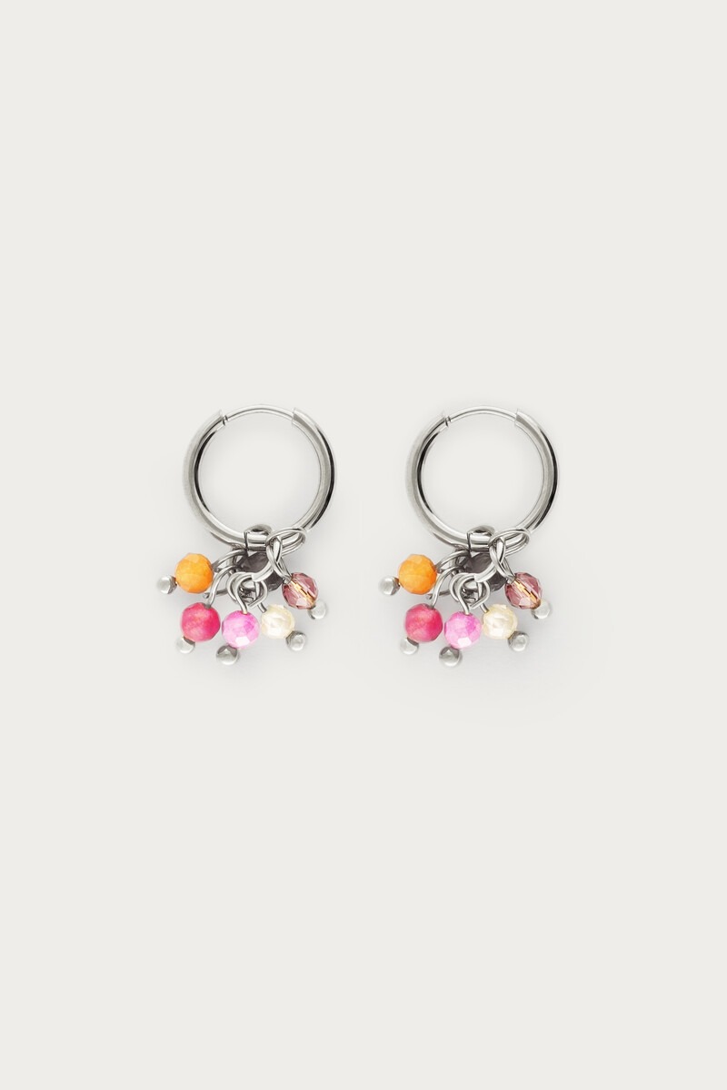 Sunrocks hoop earrings with mini multicoloured beads | My Jewellery