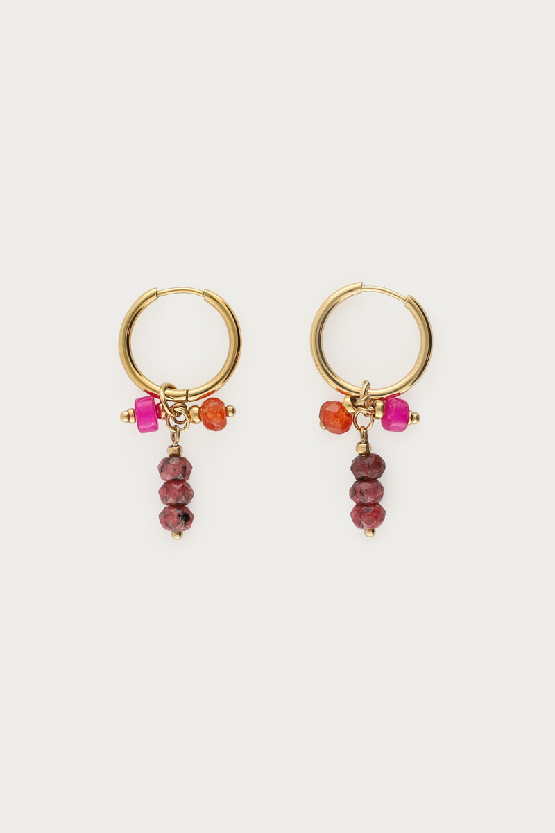 Sunrocks earrings with purple & orange stones