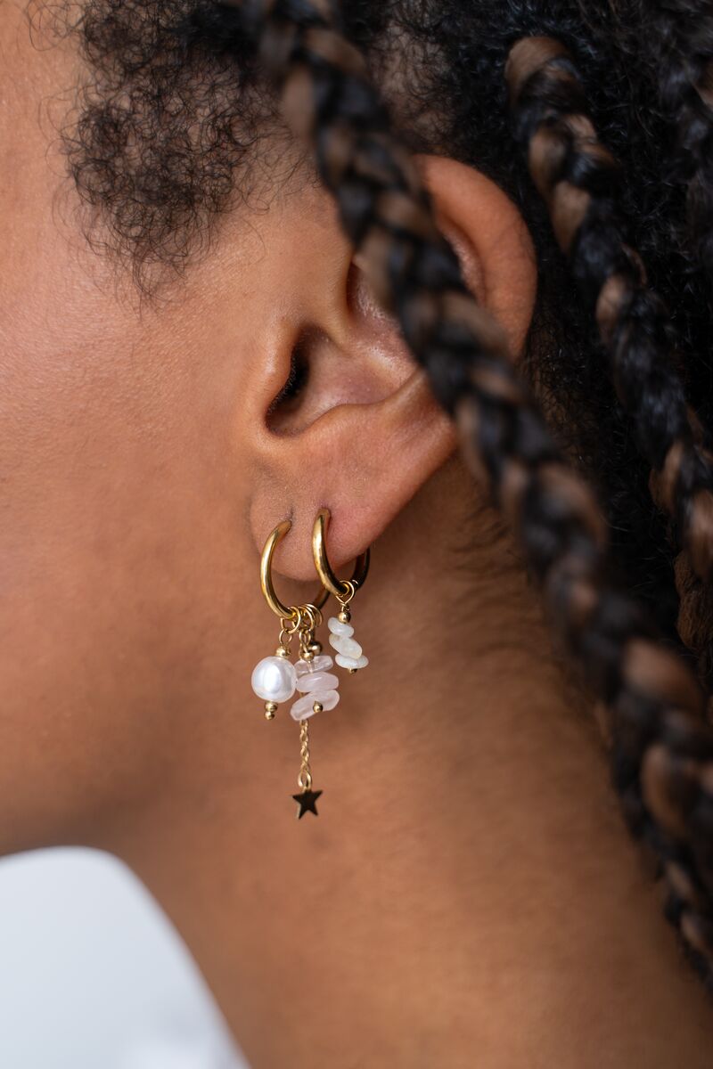 Sunrocks hoop earrings with rhinestones and star | My Jewellery