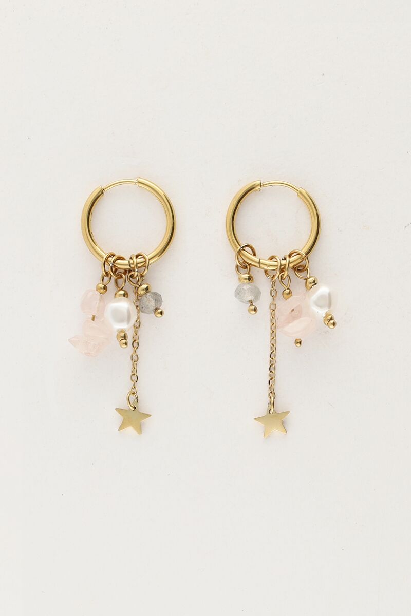 Sunrocks hoop earrings with rhinestones and star | My Jewellery
