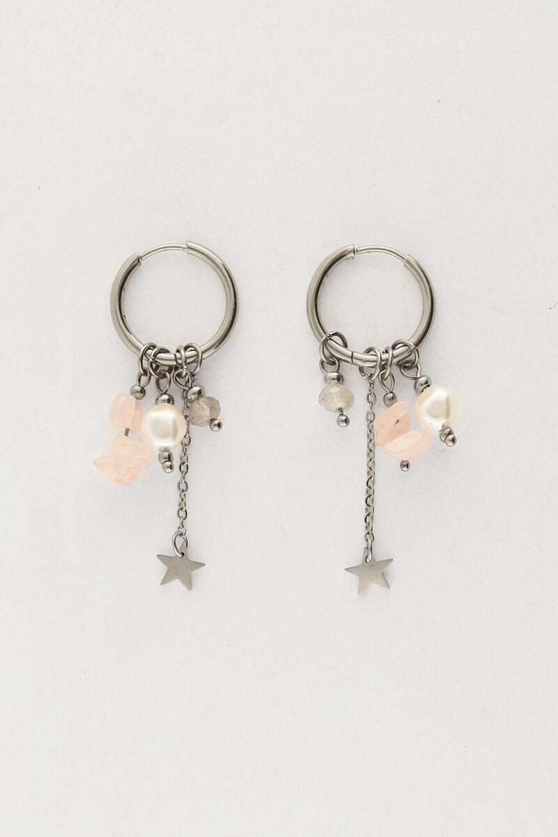 My jewellery Sunrocks oorringen met steentjes en sterretje