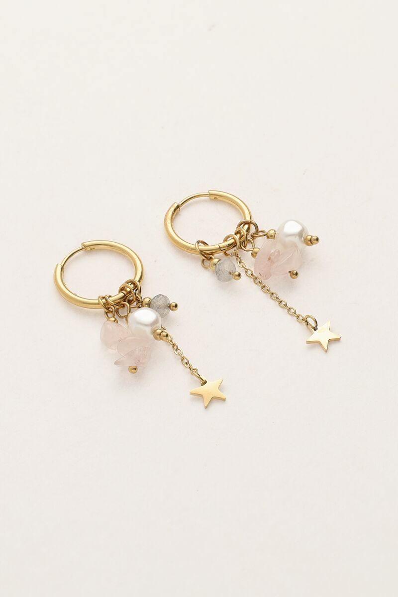 Sunrocks hoop earrings with rhinestones and star | My Jewellery