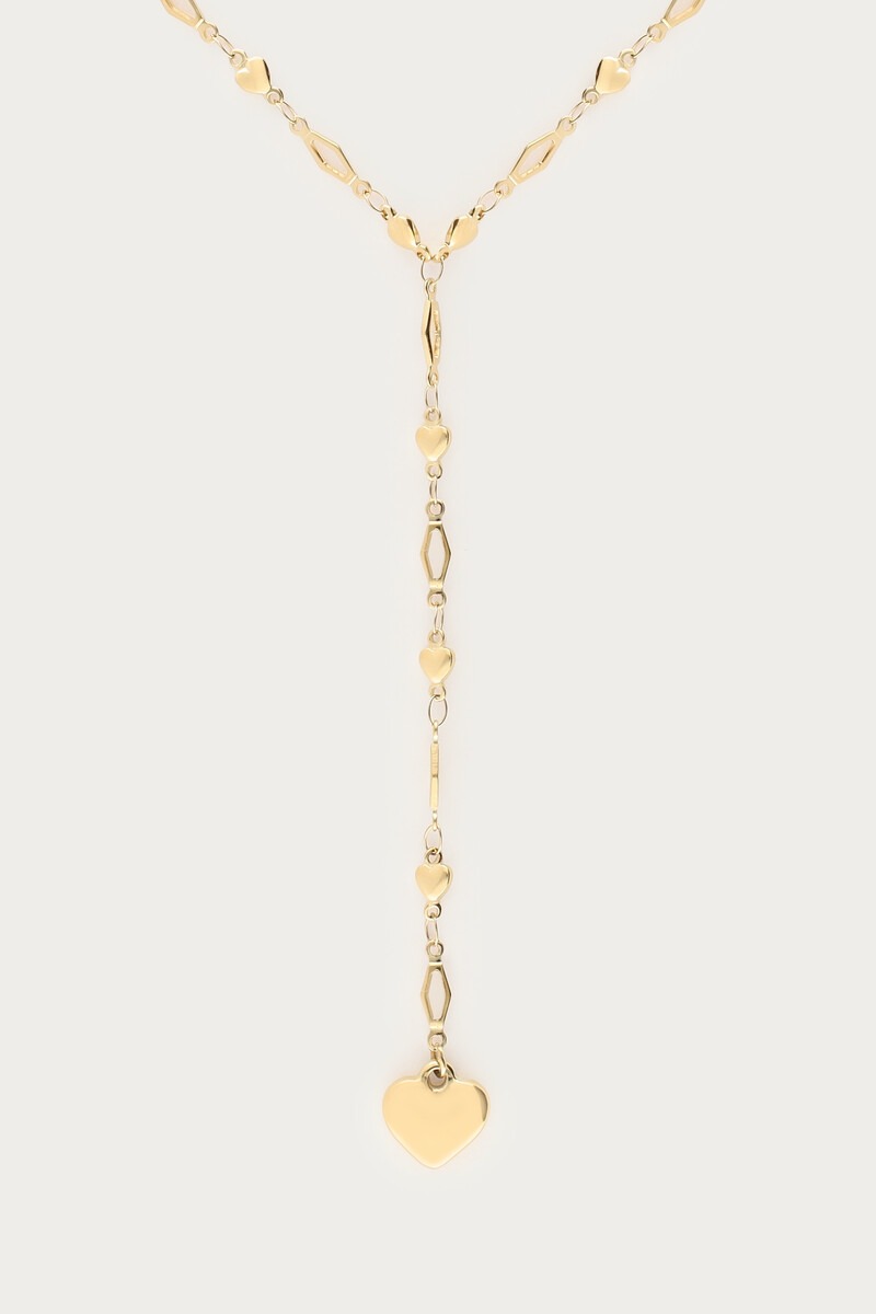 Sunrocks lange y-ketting met hartjes