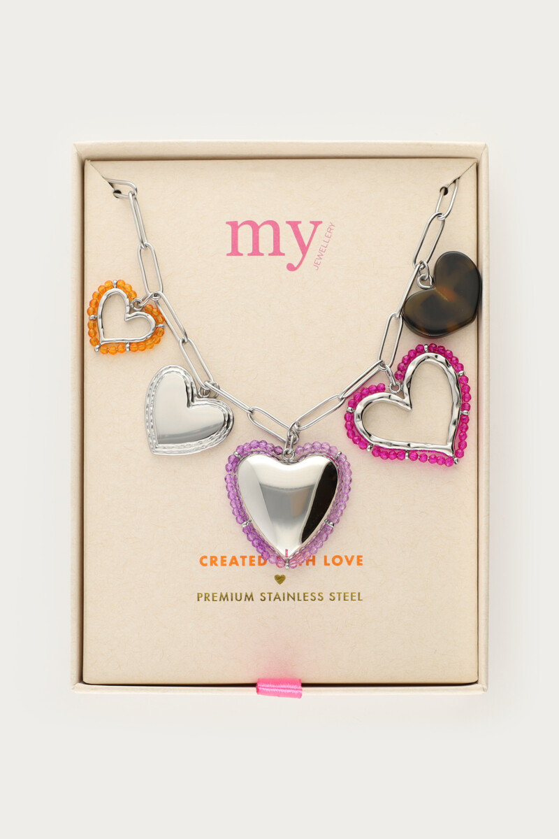 Sunrocks necklace with heart charms | My Jewellery