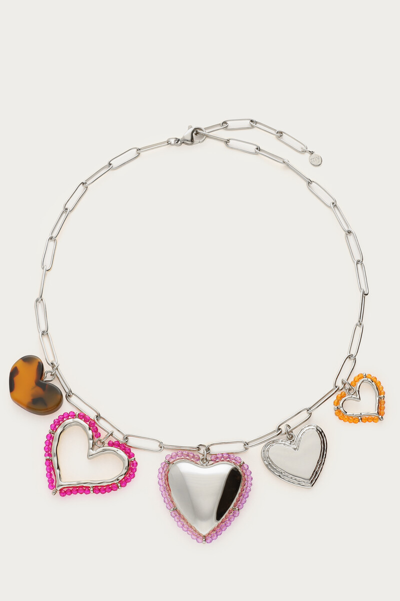 Collier Sunrocks avec charms en forme de coeur