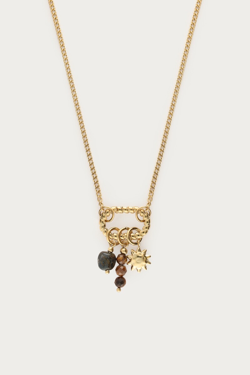 Sunrocks necklace with sun and brown beads | My Jewellery