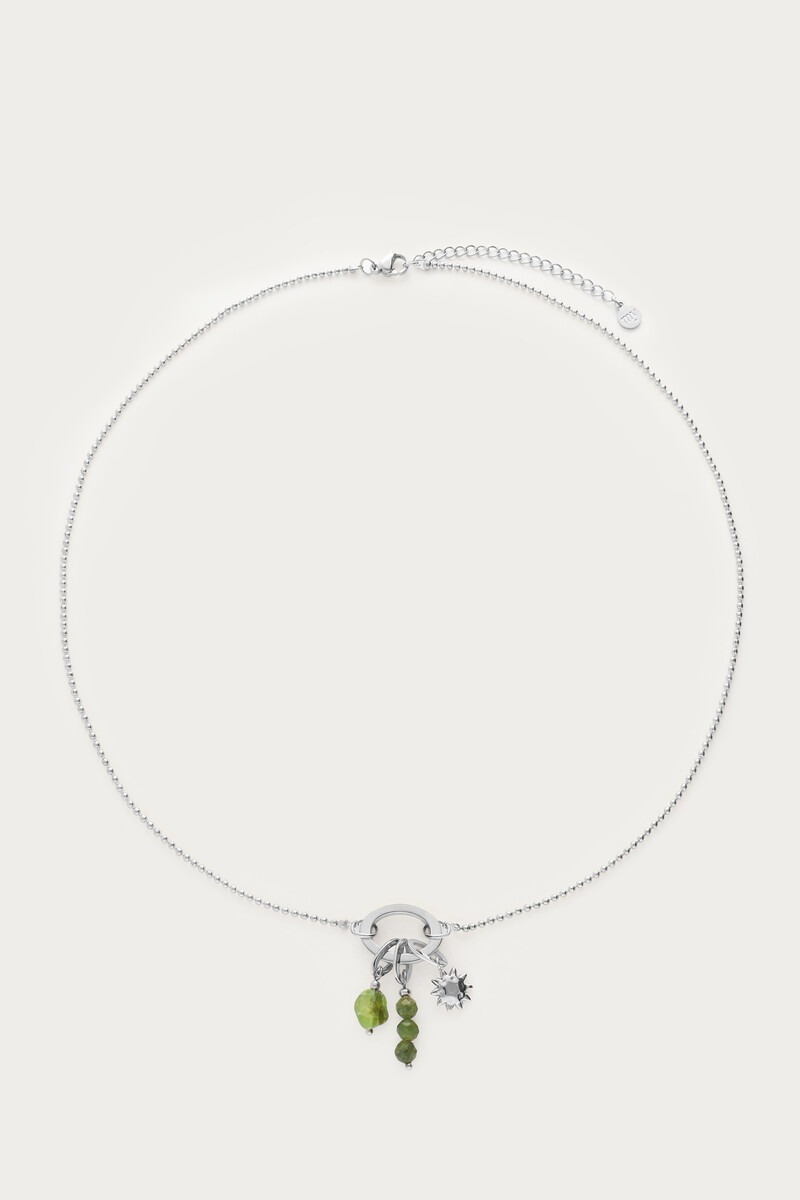 Sunrocks necklace with sun and green beads | My Jewellery