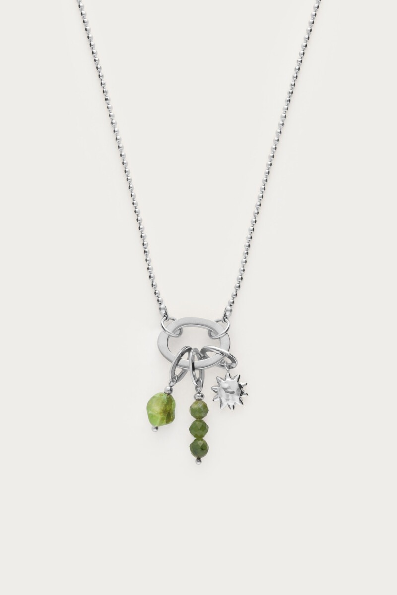 Sunrocks ketting met zon en groene kralen