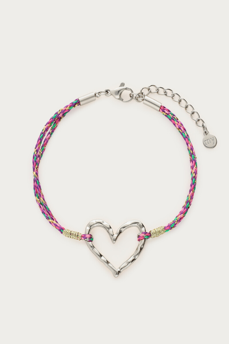 Sunrocks rope bracelet open heart