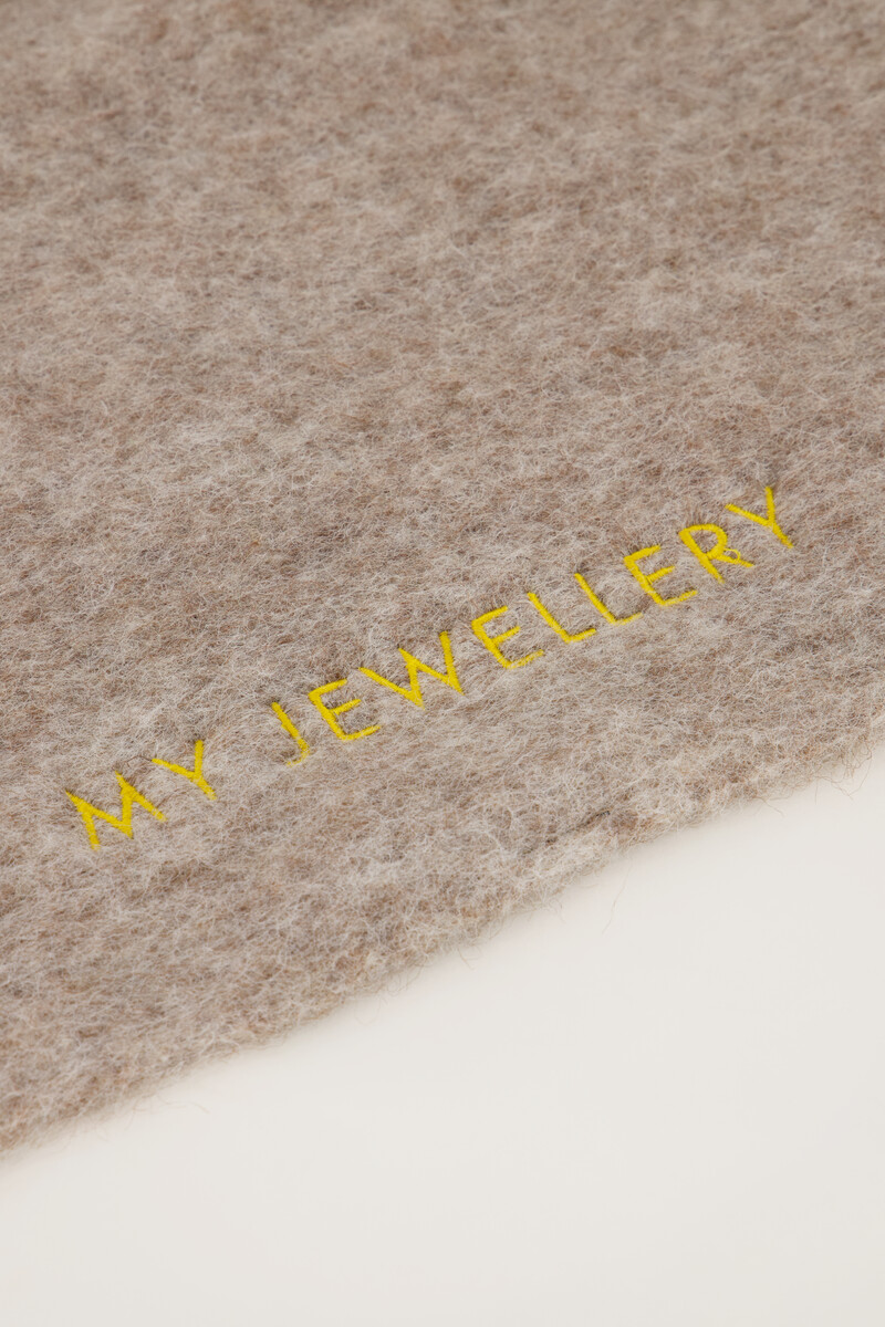 Taupe scarf with fringing | My Jewellery