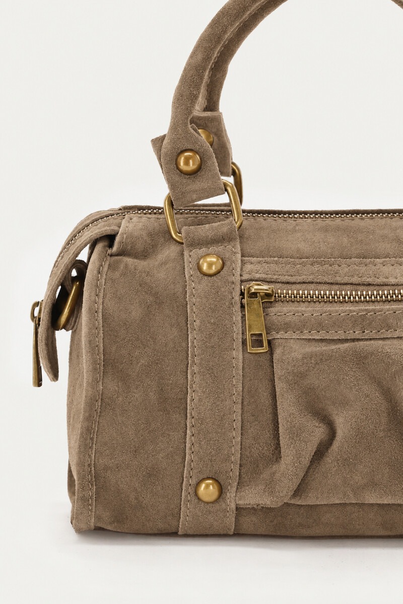 Taupe suede cargo bag | My Jewellery