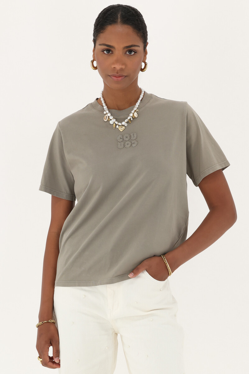 Taupe T-shirt "Cou Cou" | My Jewellery