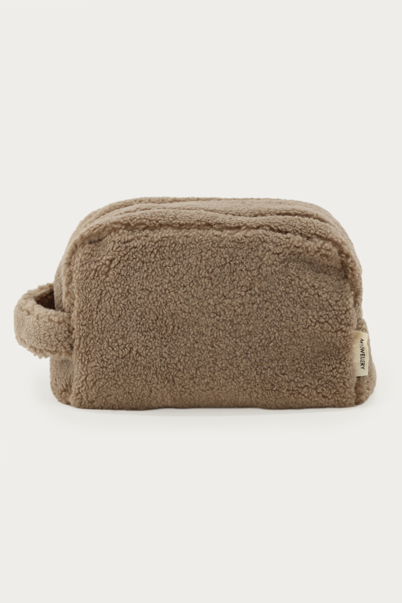 Taupe teddy toiletry bag | My Jewellery
