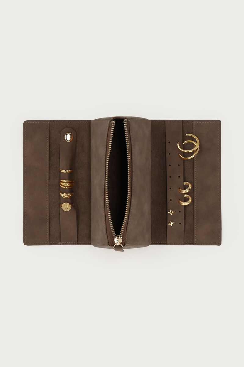 Brown toiletry bag and jewellery organiser | My Jewellery