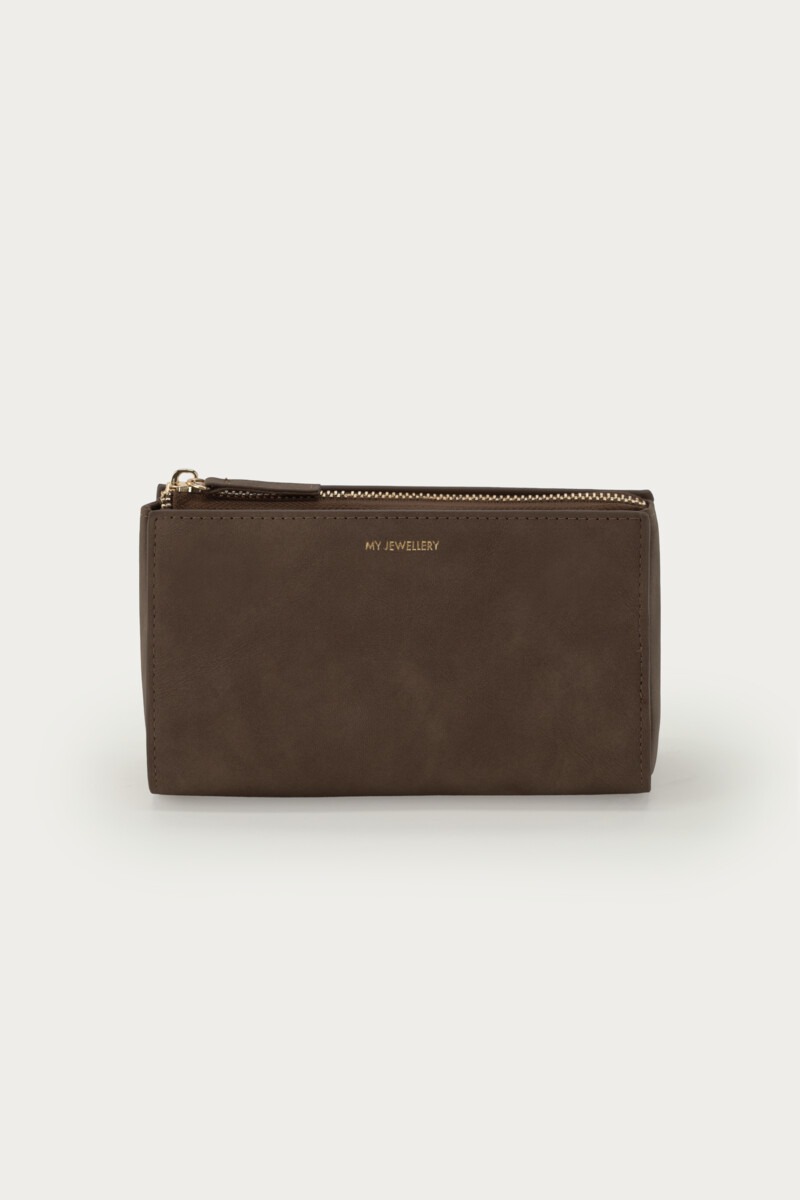 Brown toiletry bag and jewellery organiser | My Jewellery