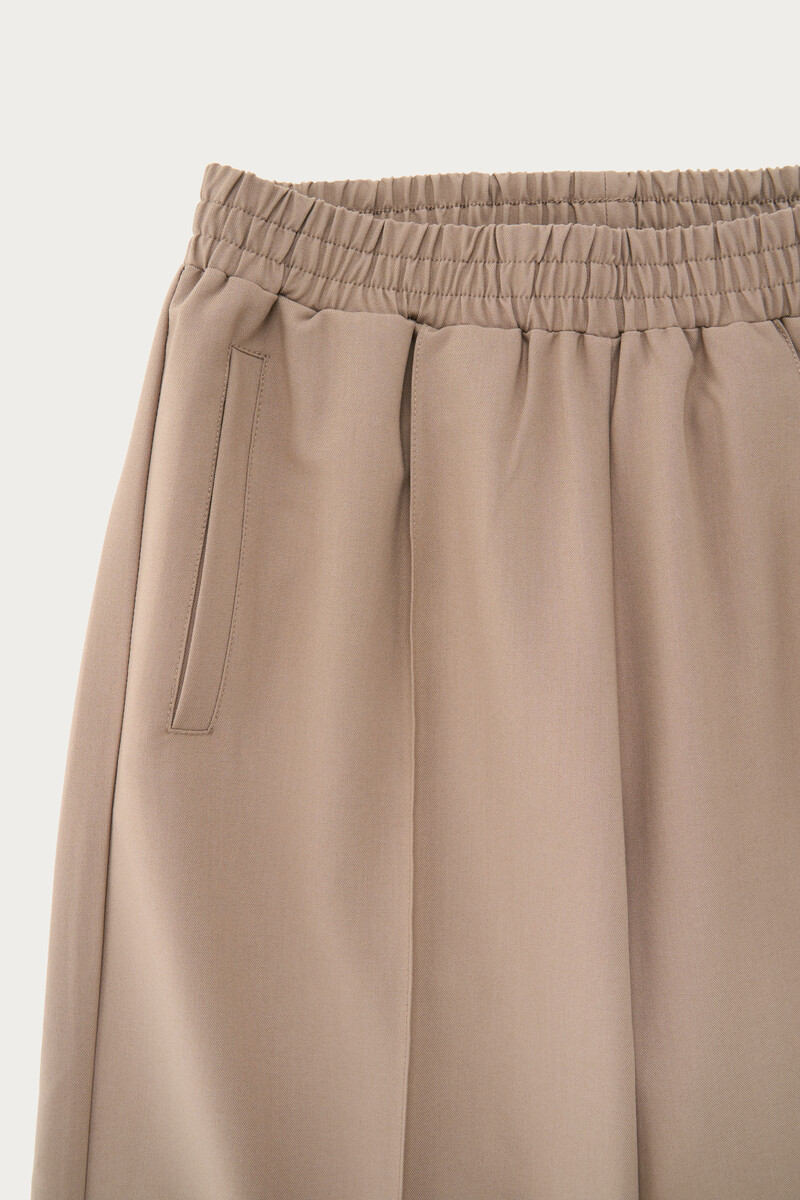 Taupe wide trousers with pintuck | My Jewellery