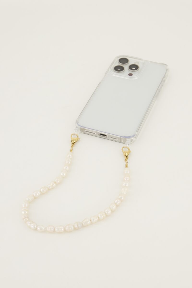Telefoonkoord met parels kort | My Jewellery