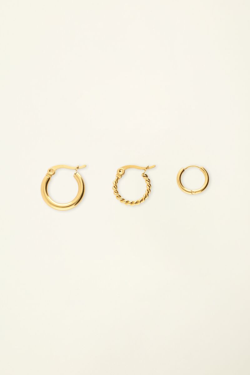 Trio of hoop earrings