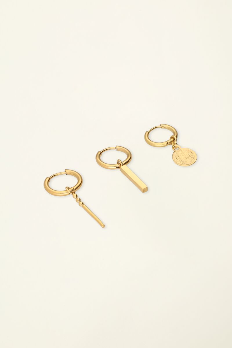 Oorbellen trio set met muntje | My Jewellery