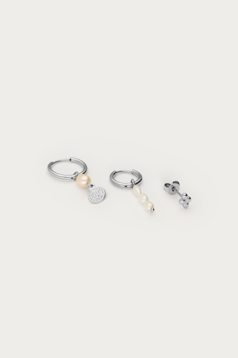 Trio of hoop earrings with freshwater pearls | My Jewellery