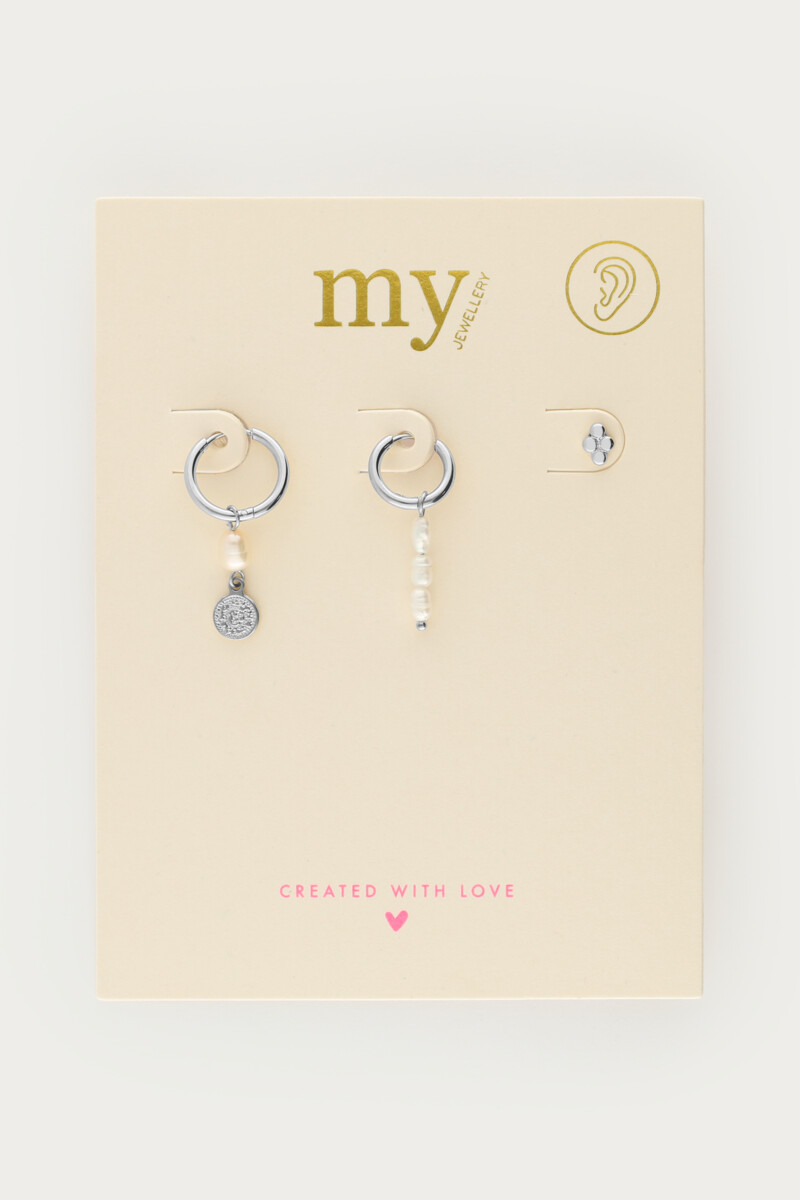 Trio of hoop earrings with freshwater pearls | My Jewellery