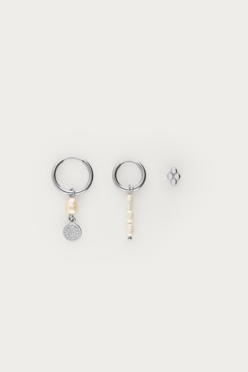 Trio of hoop earrings with freshwater pearls | My Jewellery