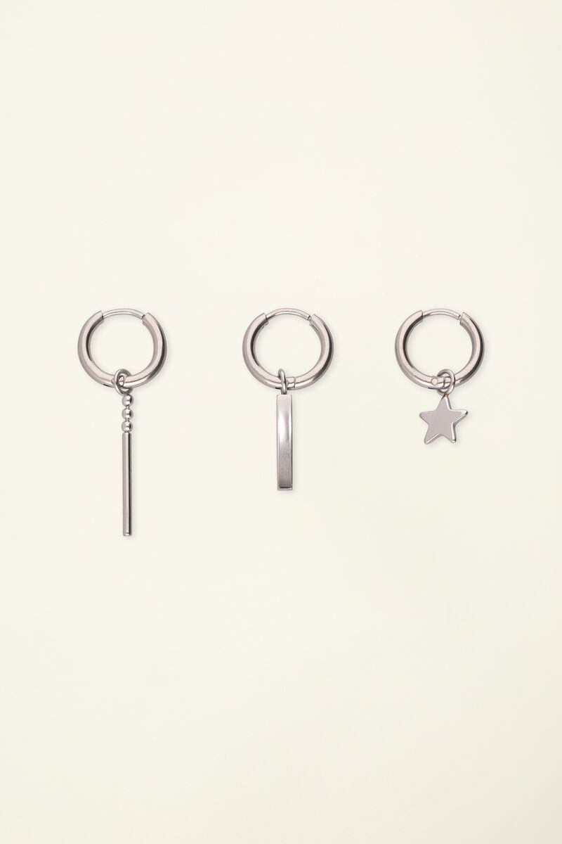 Trio hoop earrings with star | My Jewellery