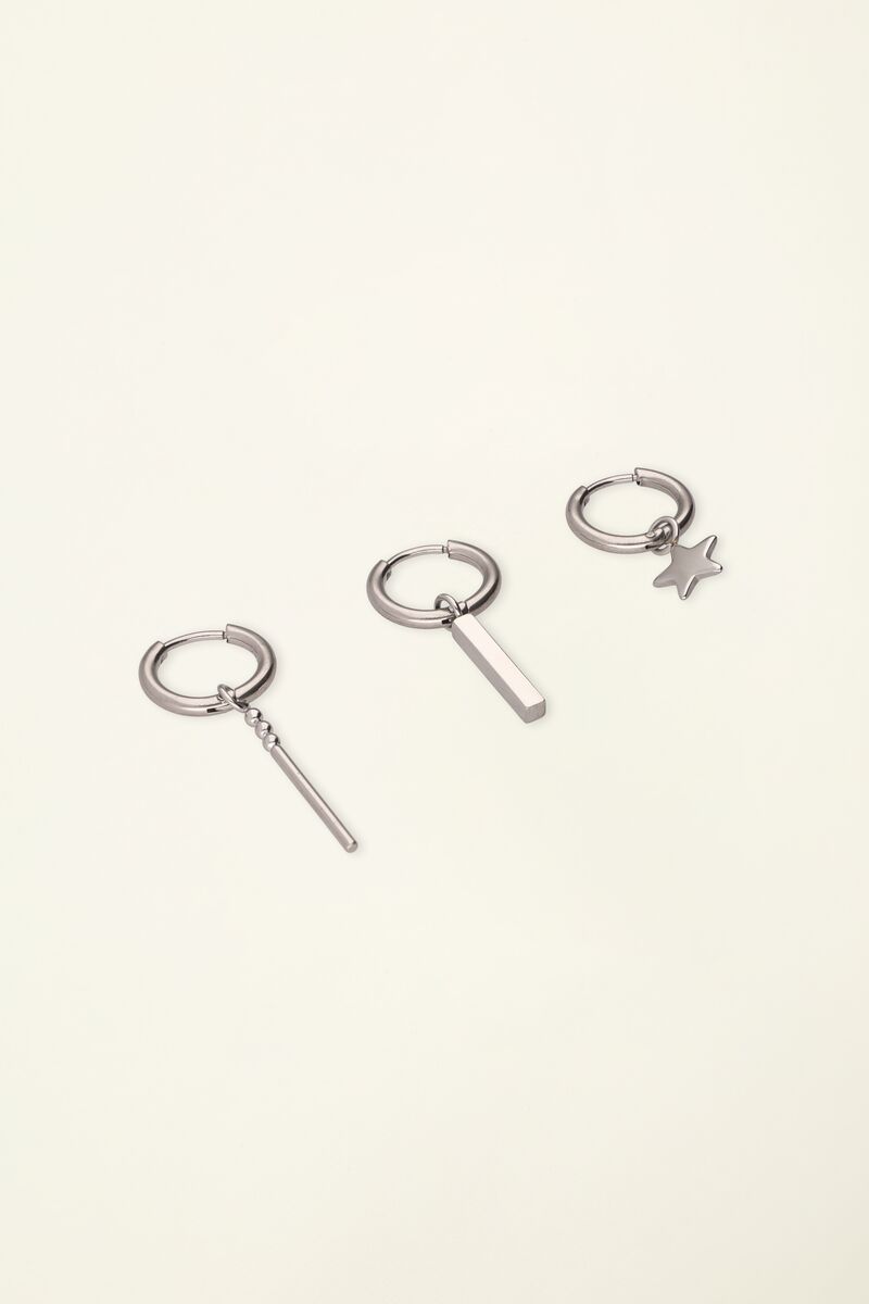 Trio hoop earrings with star | My Jewellery