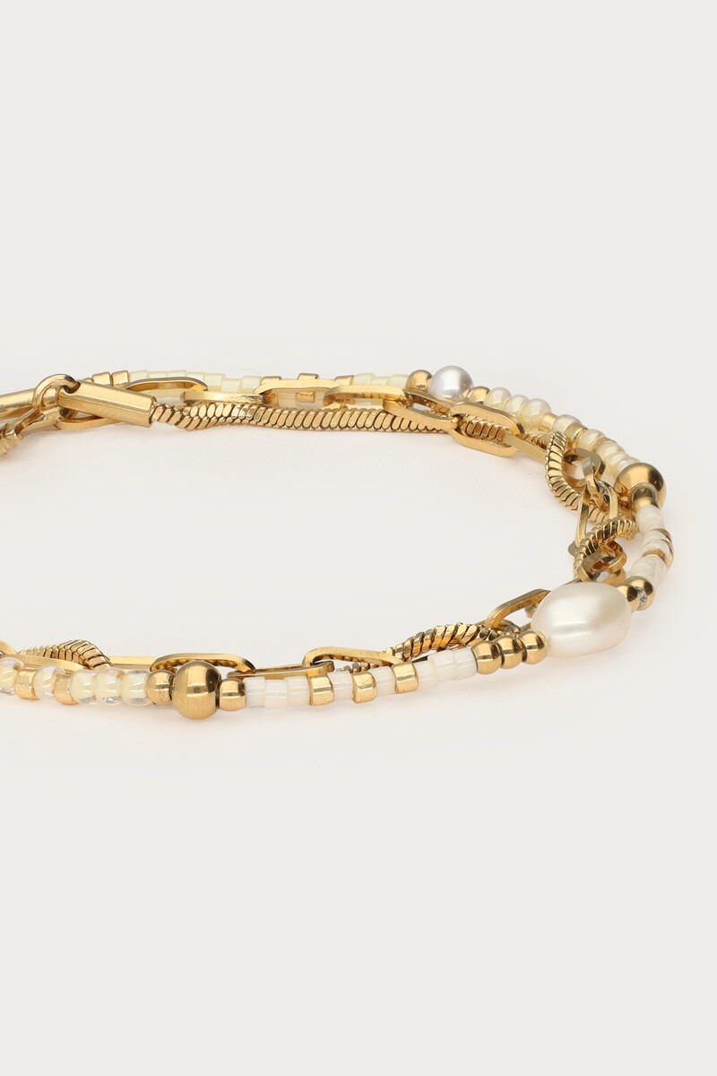 Triple bracelet with beads and freshwater pearls | My Jewellery