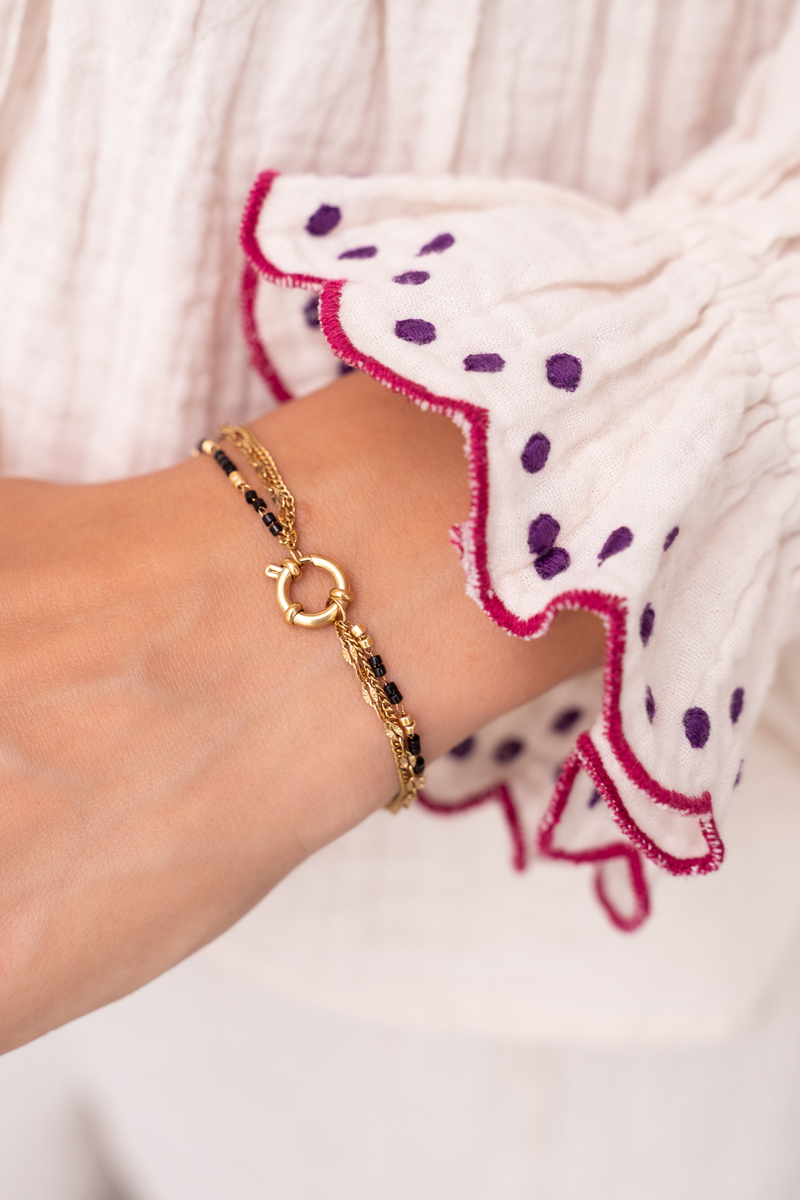 Triple bracelet with black beads | My Jewellery