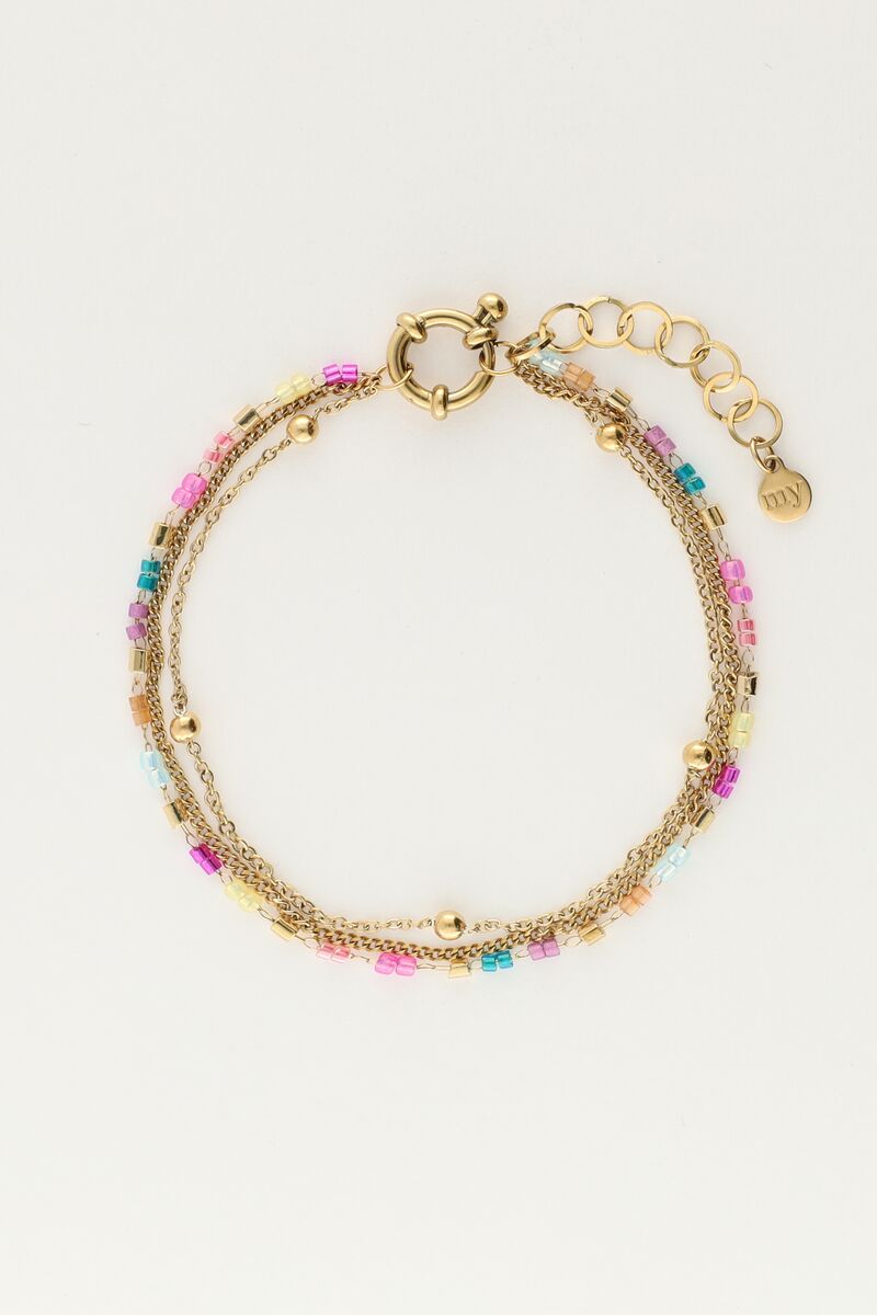 Triple bracelet with multicoloured beads | My Jewellery