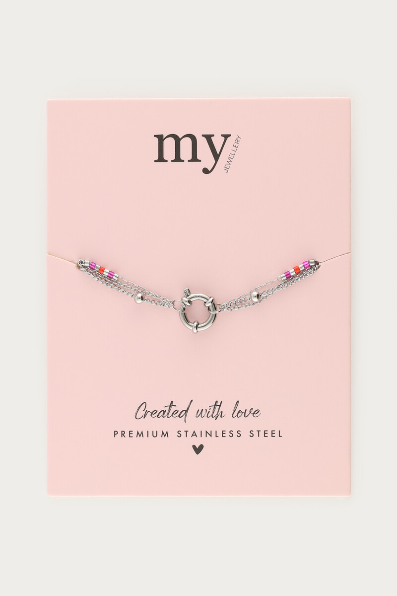 Triple bracelet with pink beads & freshwater pearls | My Jewellery