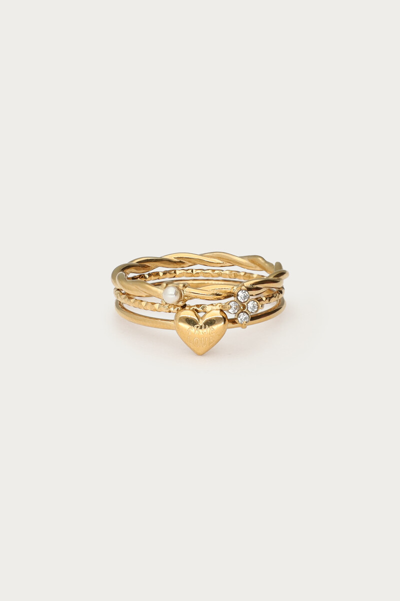 Bague triple love avec strass My Jewellery Doré 17 femme