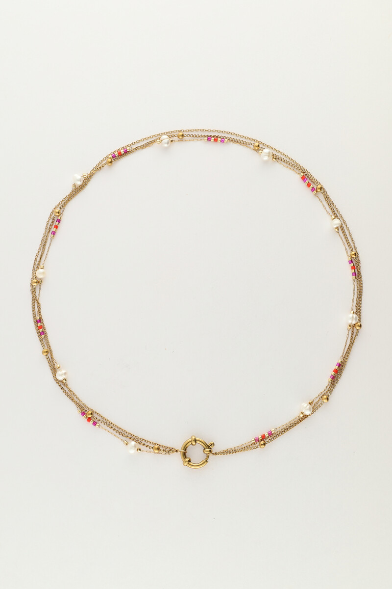 Triple necklace with beads & pearls | My Jewellery