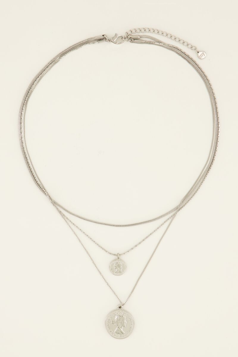 Driedubbele ketting met bedels