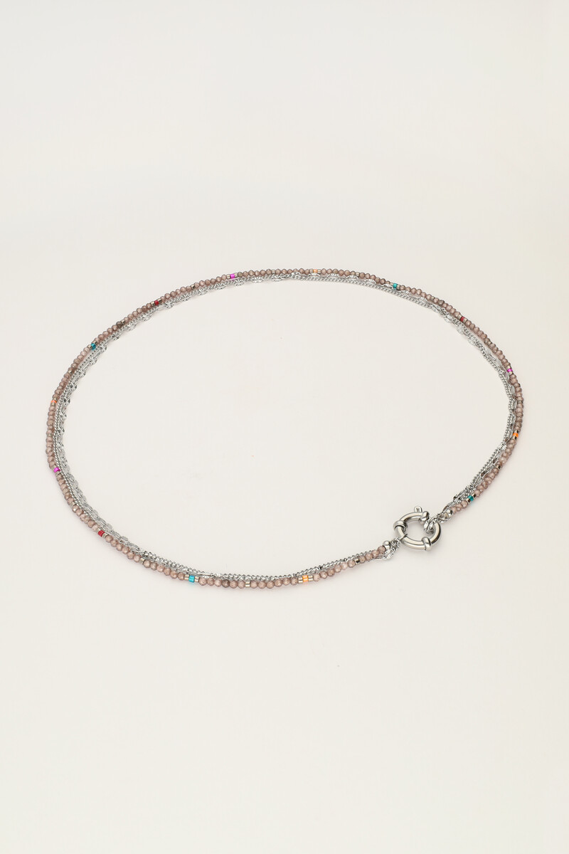 Triple necklace with taupe beads | My Jewellery