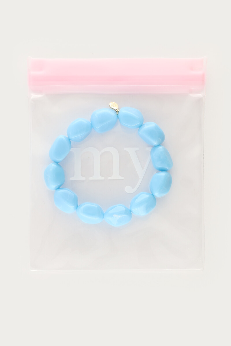 Tropical blue elastic beaded bracelet | My Jewellery