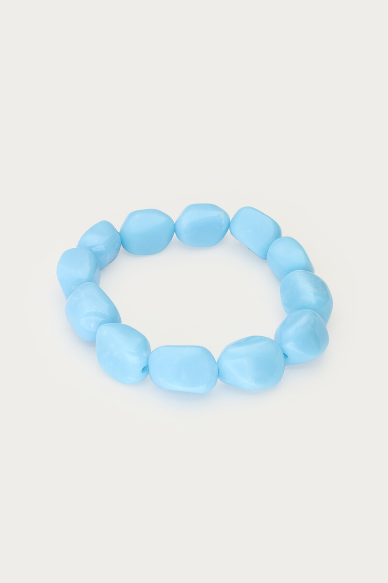 Tropical blue elastic beaded bracelet | My Jewellery