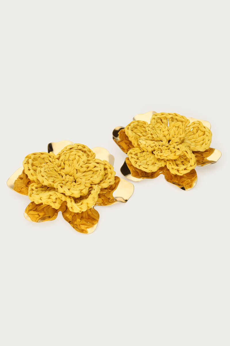 Tropical drop earrings with yellow statement flower | My Jewellery