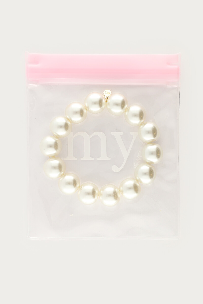 Tropical elastic bracelet with glass pearls | My Jewellery