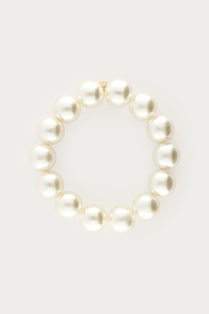 Tropical elastic bracelet with glass pearls | My Jewellery