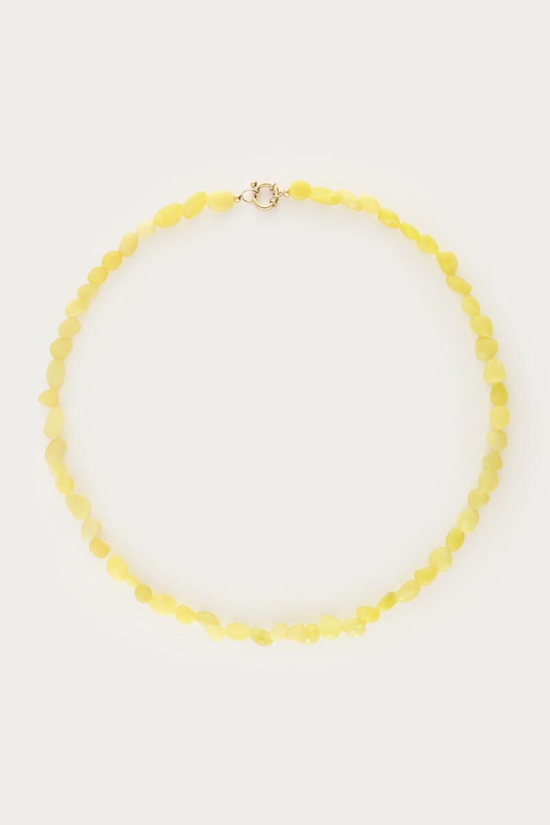 Tropical green beaded necklace