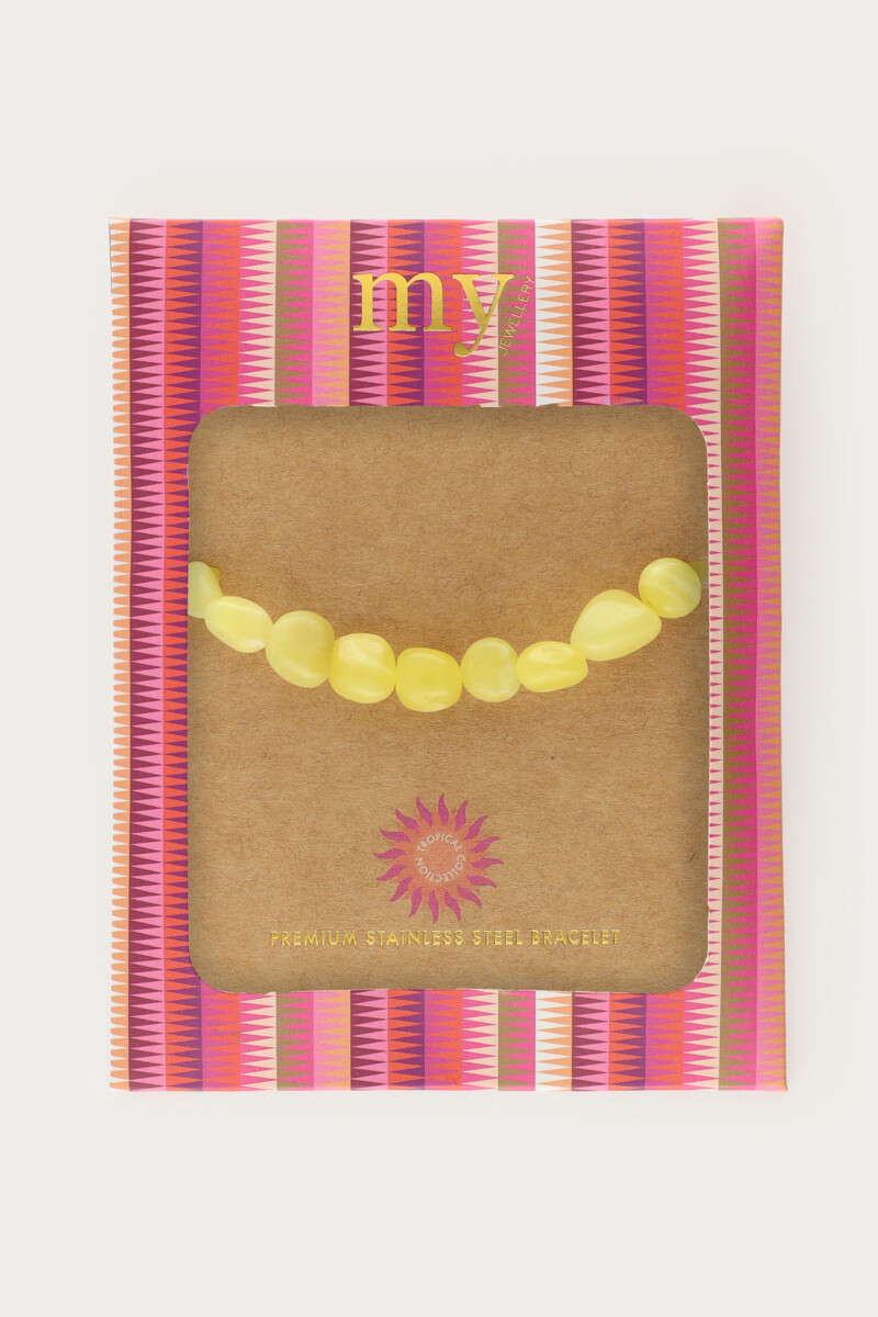 Tropical green elastic beaded bracelet | My Jewellery